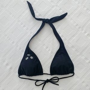 Bling Y2K Black String Bikini Top